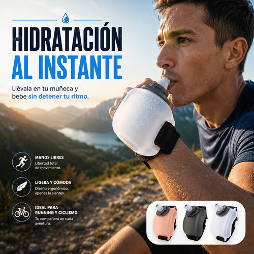HydraWrist™ | Botella de Hidratación de Muñeca para Running, Ciclismo y Outdoor