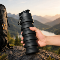 Botella Colapsable TrailFlex™ | Silicona Plegable para Senderismo y Viaje