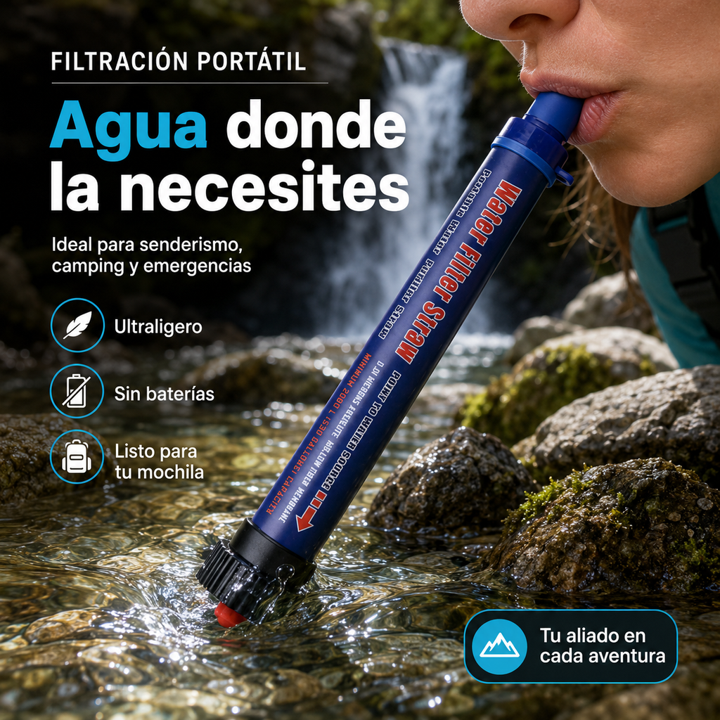 AquaTrail Survival™ | Filtro Portátil de Agua para Aventuras y Emergencias