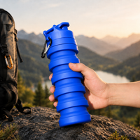 Botella Colapsable TrailFlex™ | Silicona Plegable para Senderismo y Viaje